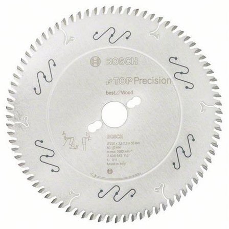 Bosch Top Precision Best for Wood Sagklinge 80T 250 mm, Maskintilbehør & forbruk