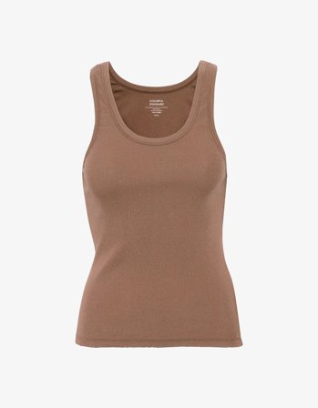 Women Organic Rib Tank Top - Sahara Camel - S