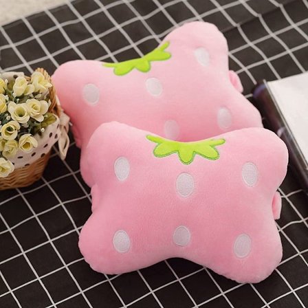 Sexet Samba Bil Nakkestøtte, Tegneserie Bil Nakkepude, Komfortabel Blød Sæde Pude til Kørsel, Nakkestøtte Pude, 2-delt Sæt (Pink)