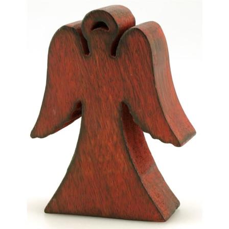 Ängel Röd Trä 13 cm Red