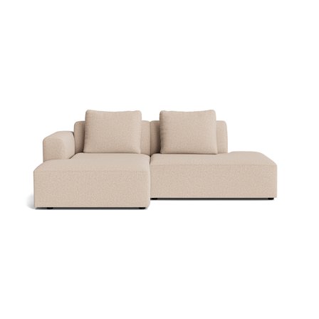 Como kleines Chaiselongue-Sofa, links | open end in Montreal Beige, schlichtes elegantes Design, hochwertiger Komfort, offenes Ende, 83cm