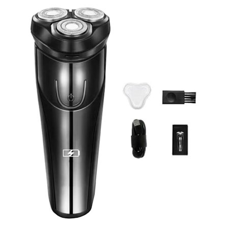 Elektrisk skäggtrimmer 3 huvuden Vattentät Kraftfull Låg ljudnivå Bärbar Elektrisk skäggklippningsmaskin för män