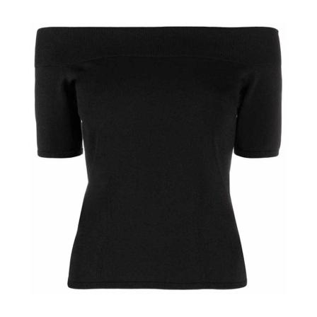 Alexander McQueen Off-Shoulder T-shirt , Zwart , Dames , Maat: M