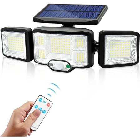 CDQ Sollampa Vägglampa LED-lampa 3 Huvuden 192 LED