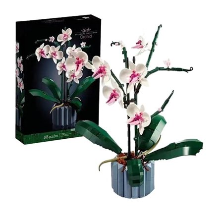Kompatibel med LEGO Eternal Flower Bouquet Byggeklodser Legetøj, Valentinsdagsgave - Orkide