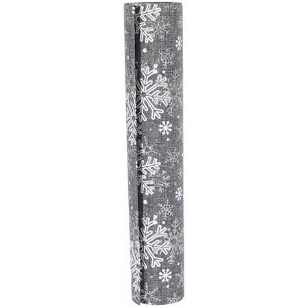 Julebordløper Tilbehør Polyester Bordflagg Duker Festborddekorasjon Snøfnugg Trykte Duker Grå