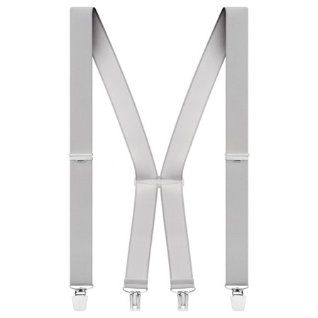 Jednobarevné světle šedé šle na klip pro muže - Šle na klip