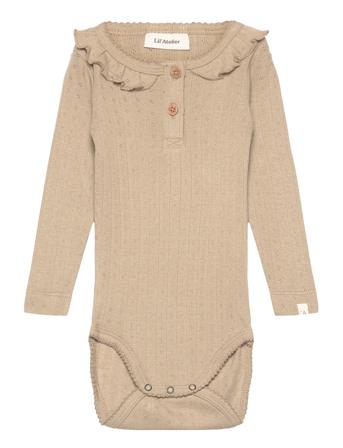 Nbfrachel Ls Slim Body Hea Lil Bodies Long-sleeved Beige Lil'Atelier*Betinget Tilbud