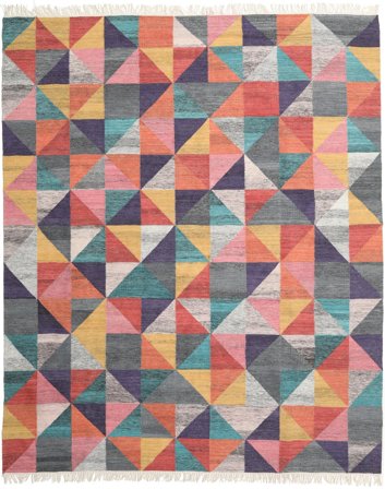 Tapis De Laine Abstrait Caleido Multicolore Grand