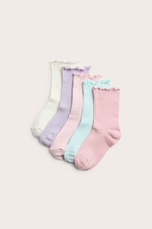 Kappahl | Ribbade strumpor 5-pack | Ljusrosa