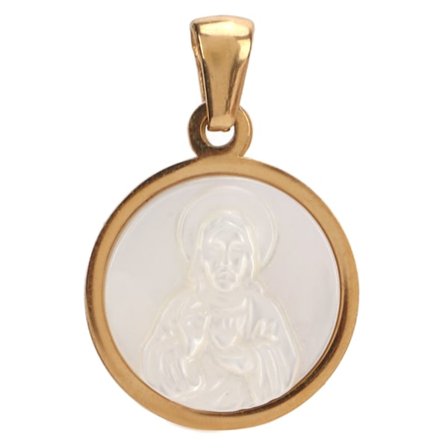 Jungfru Maria Hänge Jungfru Maria Guadalupe Pärlrelief Dubbla Lager Metall Religiöst Hänge Dekoration Gåva