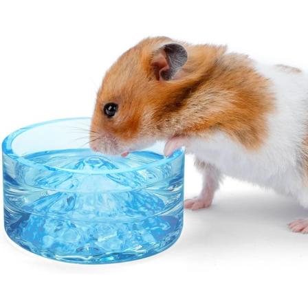 Hamsterin ruokinta- ja vesikulho - Mount Fuji -kokoelma Lasinen juomakulho kääpiösyyrialaisille hamstereille tai muille samankokoisille pienille 