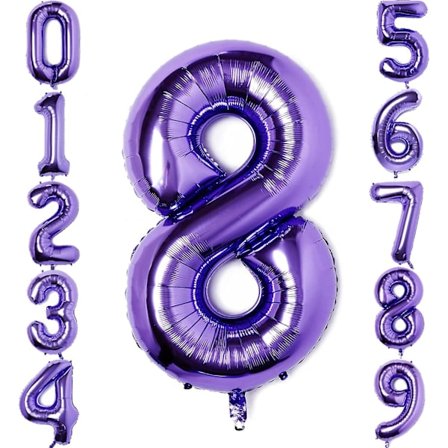 Pupple Stora 40 Tums Siffror 0 Födelsedagsfest Bröllop Dekorationer Heliumfolie Mylar Stor Nummer Ballon Digital