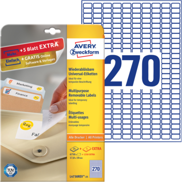 Avery Etikett vit 17,8x10 mm