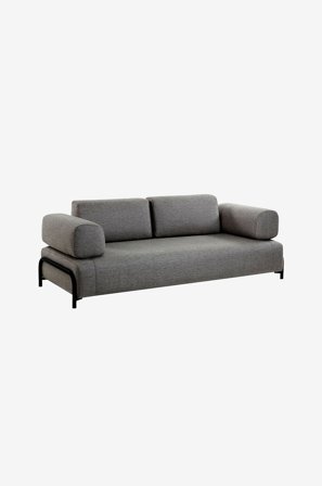 Kave Home - Sofa Compo, 3-pers. - Sort - 3-pers. sofaer - Fra Homeroom
