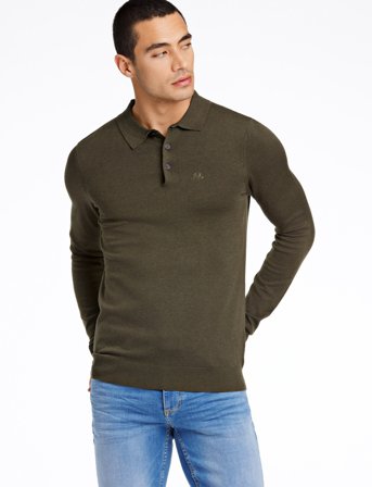 Lindbergh Ecovero L/S Polo - Brown - L