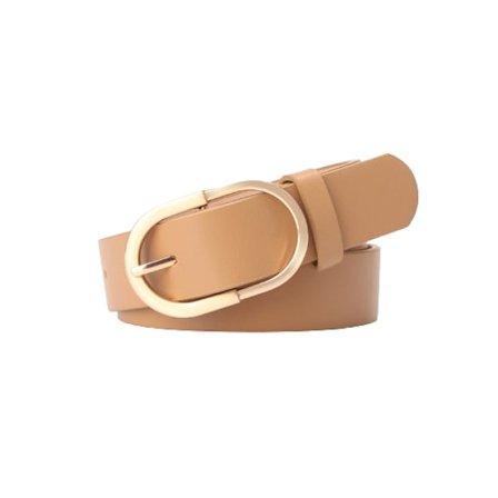 (Khaki) Dam bälten för jeans byxor mode guld spänne dam klänning bälte