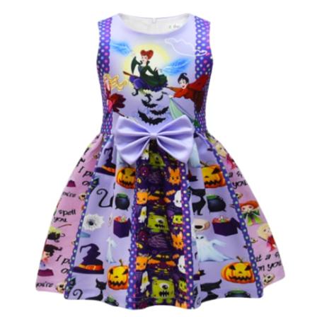 Halloween Hocus Pocus Sanderson Girls Fancy Cosplay Klänning C 140cm A 130cm