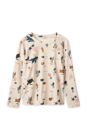 Noah Printed Longsleeve Swim Tee Cream Liewood
