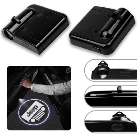 IC 2 stk Bil Dørlys Projektor, Trådløs Bil Dør Lim Projektorlamper Led-logo Projektorlamper Skygge Spøkelseslys Velkommen Høytidelighetslys