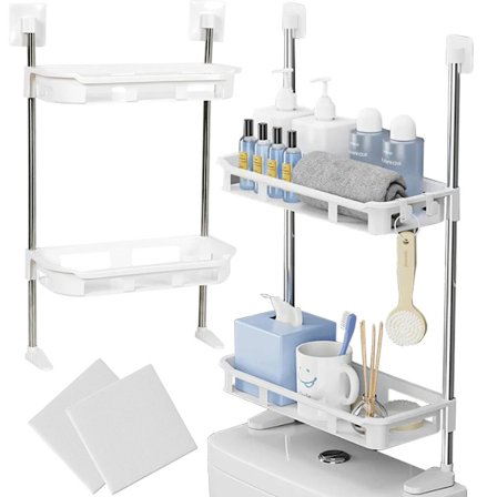 Baderomshylle over toalett frittstående WC 2 hyller hylle toalett