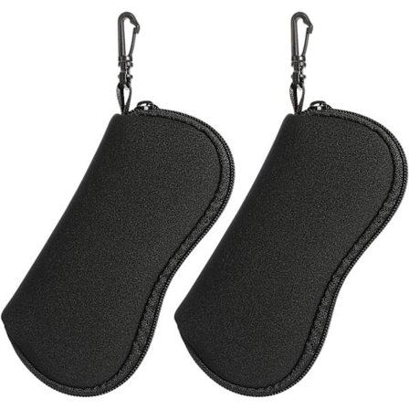 Blødt brilleetui 2 stk., blødt neopren solbriller taske, opbevaringspose med klips til kvinder mænd børn