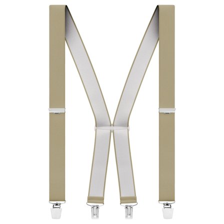 Solide Tan Clip-On Hosenträger für Männer - Hosenträger mit Clips
