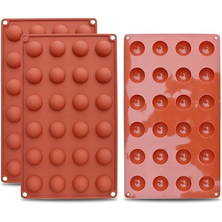 Mini 24-hulls silikonform for halvkule, 3 pakker bakeform for å lage