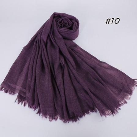 Kvinder Tørklæde Sjal 2022 Bomuld Linned Ensfarvet Tr Bomuld Koreansk Stil 10# grape purple 190cm