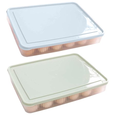 Æggebakke i plastik, 2 stk. æggebakker med låg, stabelbar æggeopbevaringsboks, ægholder til køleskab, 24 æggeopbevaringsbeholder til køkken, udendørs