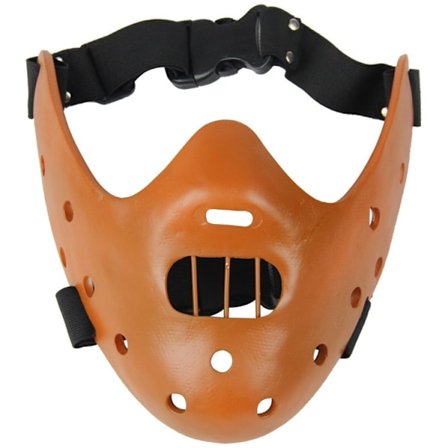 Halloween Mask Hannibal Lecter Mask Läskig Halloween Rollspel Realistisk Skräck Mördare Mask Halv Ansikte Huvudbonad Harts Brown_paris