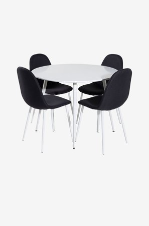 Venture Home - Ruokailuryhmä Plaza ja ruokapöydän tuolit Polar, 4 kpl - Valkoinen - Ruokailuryhmät - - Homeroom