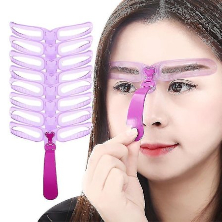 8 stk Øyenbrynssjablonger, Øyenbrynsmal, Øyenbrynsformingssett, Gjenbrukbar øyenbrynssjablong med håndtak A-hy