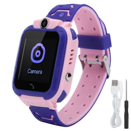 Barn SOS Telefon Klocka Använd SIM-kort IP67 Vattentät Kid Girl Boy Present Rosa