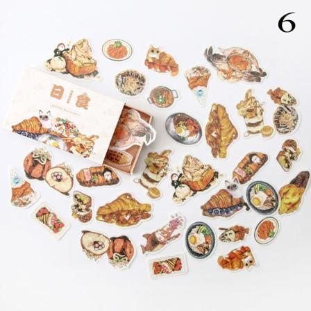 40 St/förpackade Pappersklistermärken Dagboksetikett Retro Fickklistermärke 6