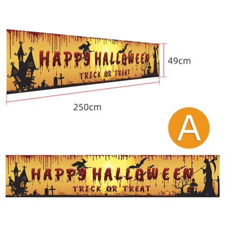 Happy Halloween Hängande Banner Flagga Party Fira Vikbar