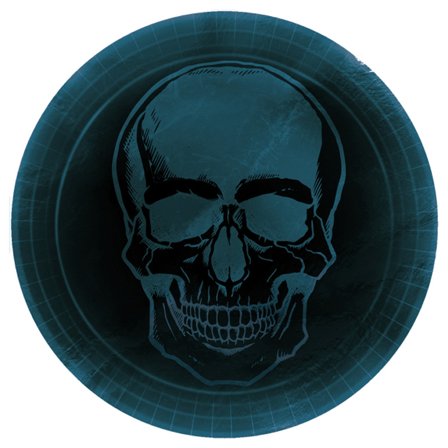 Papperstallrik Skalle 23cm 8-pack - Partyninja.se