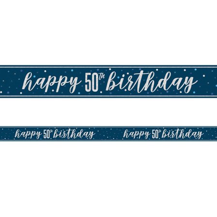 Happy 50th Birthday Girlang Mörkblå 2,74 m