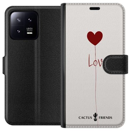 Kompatibelt Lommeboketui til Xiaomi Xiaomi 13 Cactus and Friends - Love Balloon Minimal
