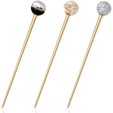 3 st Kvinnors Lollipop Hårstickor, Elegant Planet Design Rund Boll