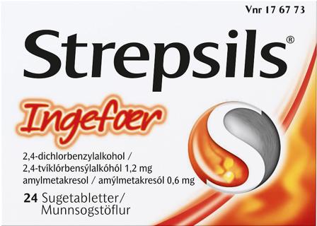 Strepsils Ingefær, sugetabletter 24 stk., Medicin & Pleje, Forkølelse & Næse, Ondt i Halsen