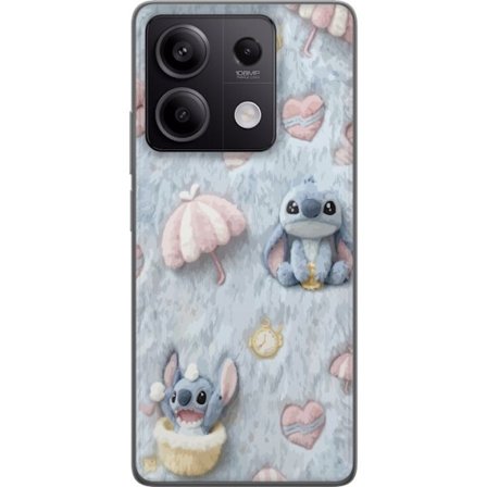 Yhteensopiva Puhelinkuori Xiaomi Redmi Note 13 Pisto kuvioita sydämillä, sateenvarjoilla ja pastellin värisellä pehmeällä taustalla