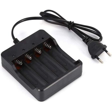 Batterilader med 4 spor for oppladbare litium 18650-batterier, produsert med god kvalitet, anti-returladingsfunksjon og bra