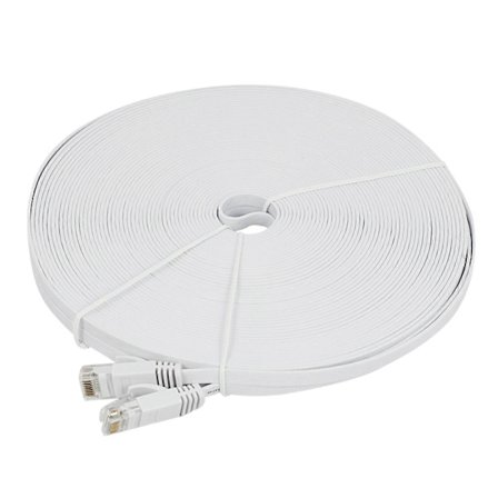 Cat 6 Ethernet-kabel 100 fot (30 meter) Platt Slim Lång Internet Nätverk LAN Patch-kablar, Cat6 High S