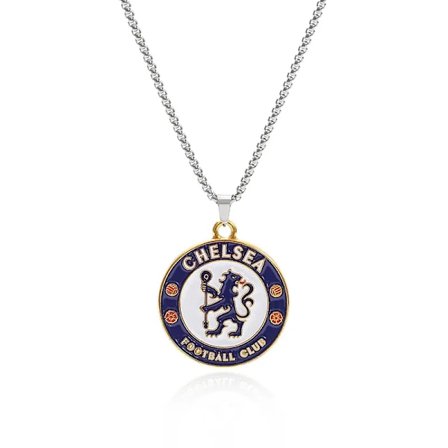 Baked Lackerad Reversible Necklace with Snake and Bone Chain - Fan Necklace for Football Club, Birthday