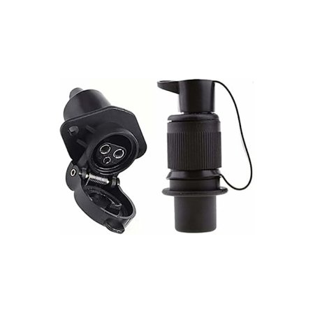 3-napainen perävaunun pistoke ja pistorasia, 12 V vedenpitävä 3-napainen naarasliitin