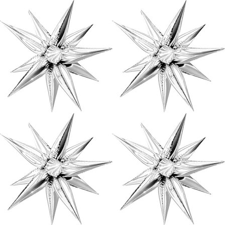12 Point Star Balloons-50 Pcs Explosion Star Foil Balloons,starburst C