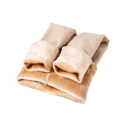 1/2 Mode Dam Fleece Fodrade Tights Thermal Strumpbyxor Ytterkläder Skin Color 300g With feet 1 Pc