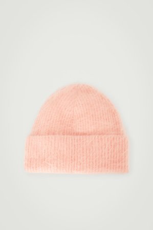 COS Women's Berretto In Mohair A Coste in Rosa