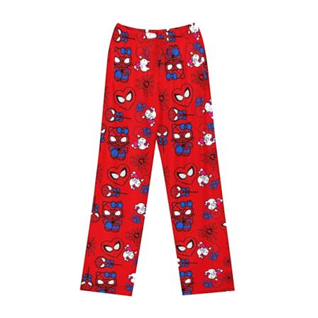 Kvinnors och mäns Cartoon Lounge Pyjamastryckta byxor Red Spider M